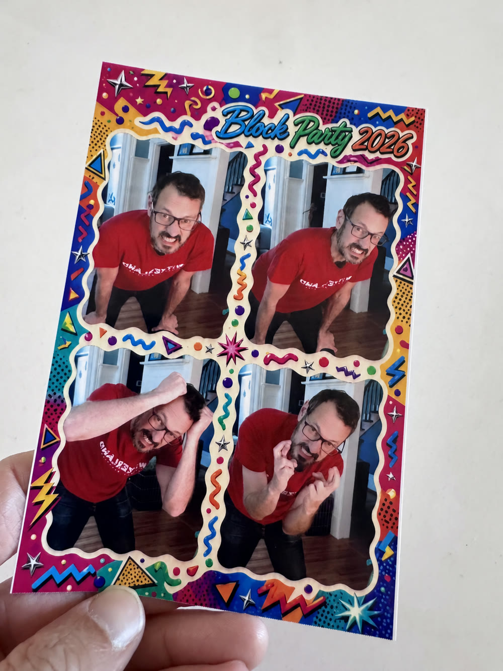 Printed photo strip from the booth