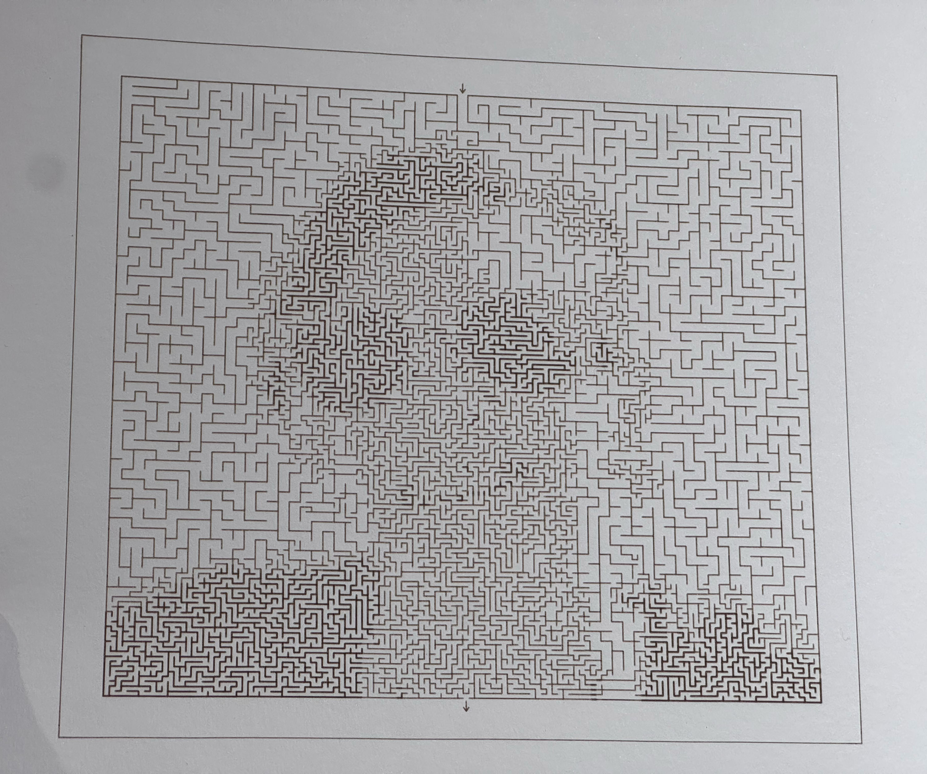 Laser cut maze on watercolor paper