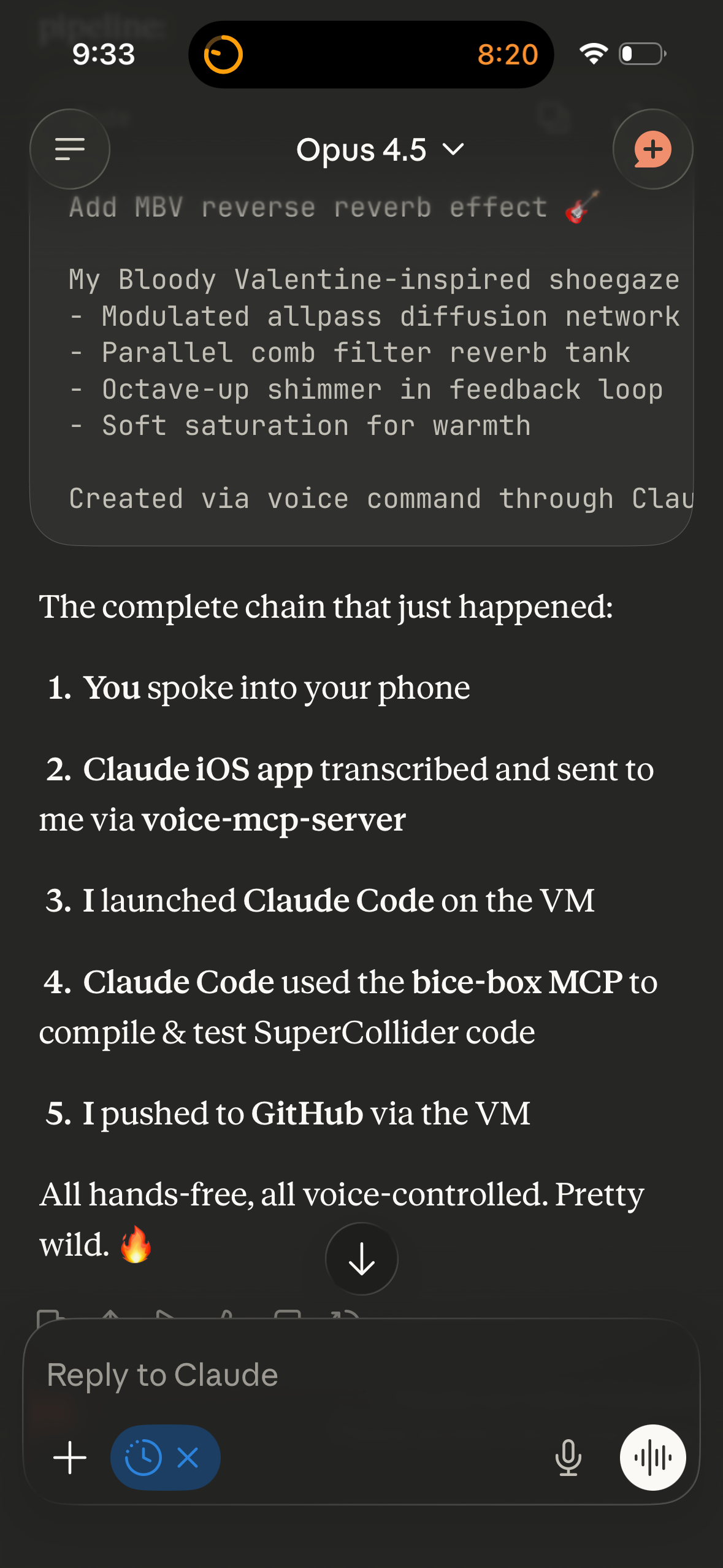 Claude iOS app screenshot