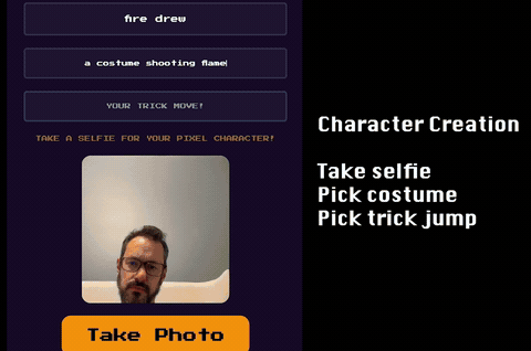 Character creation — Gemini generating pixel art sprites